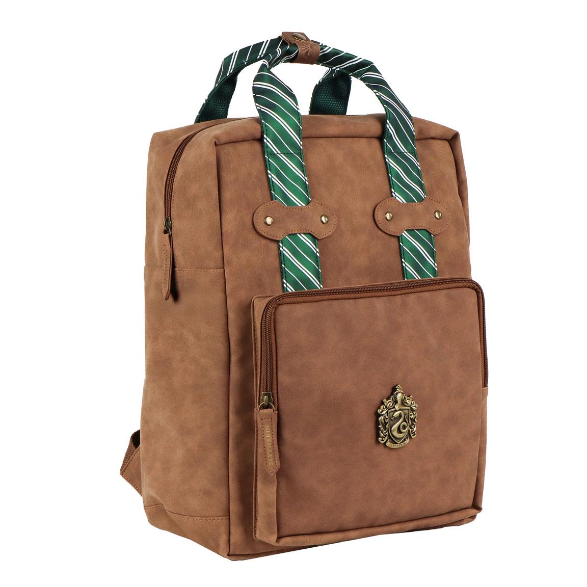 Harry Potter - Lässig modischer Kunstleder Rucksack | Slytherin