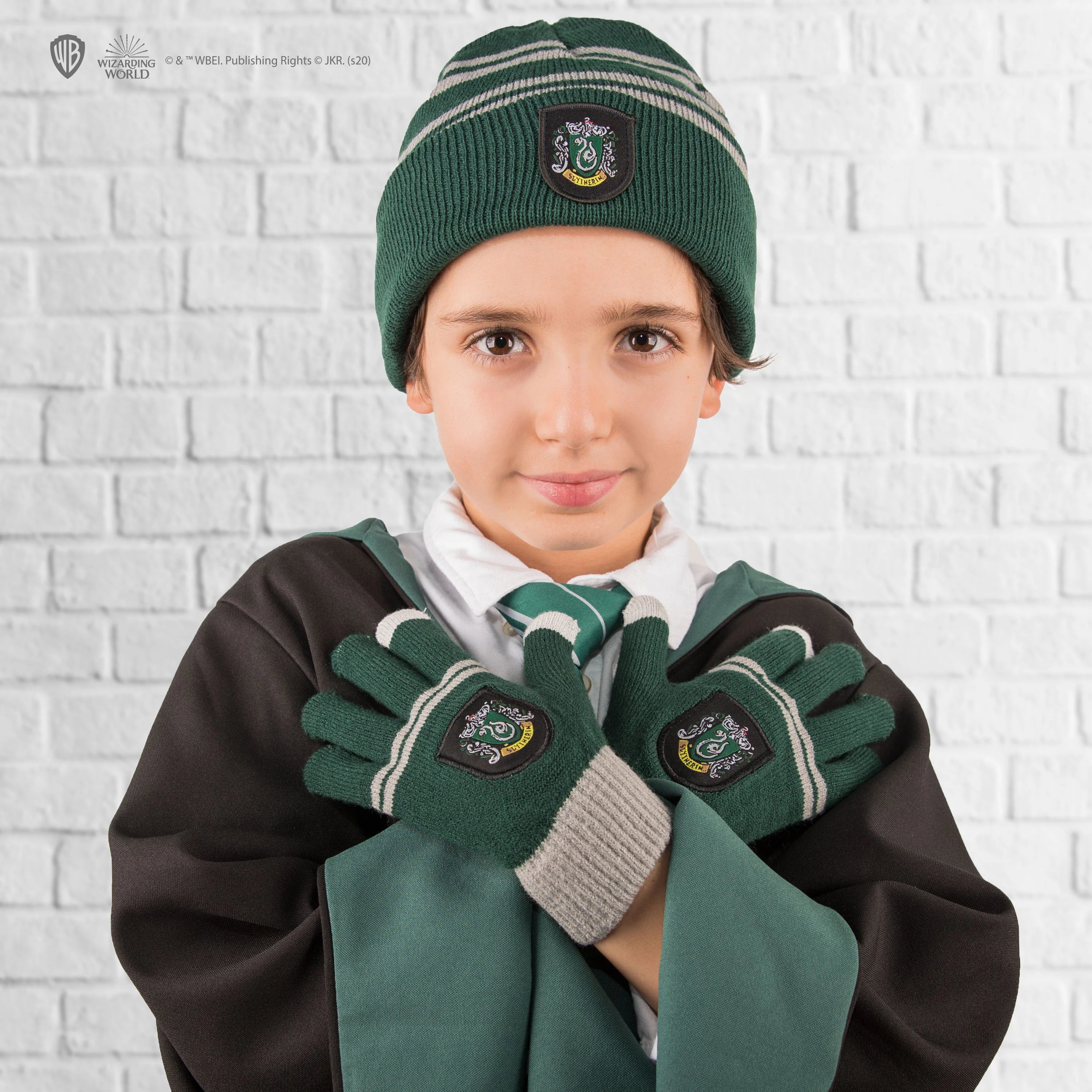 Harry Potter Slytherin-Handschuhe und Beanie-Set für Kinder