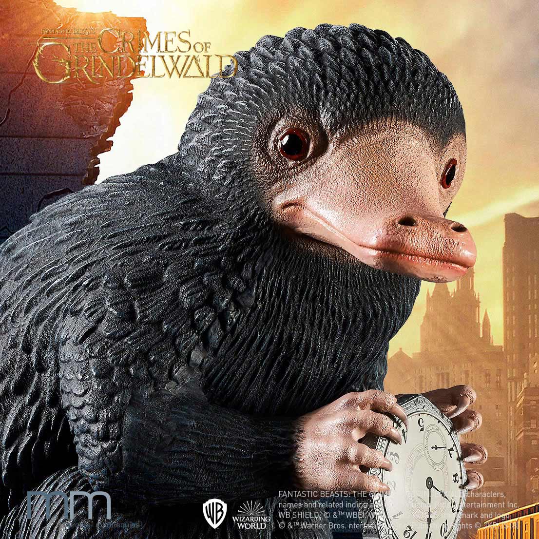 Niffler mit Uhr Nahaufnahme