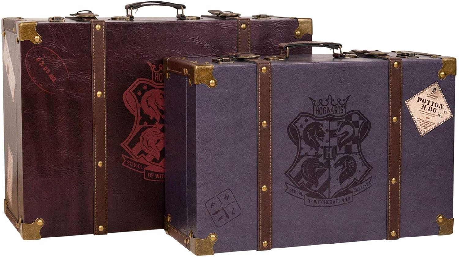 Harry Potter Hogwarts Kofferset Burgunderrot (2-teilig) – Warner Bros. Alumni Truhen