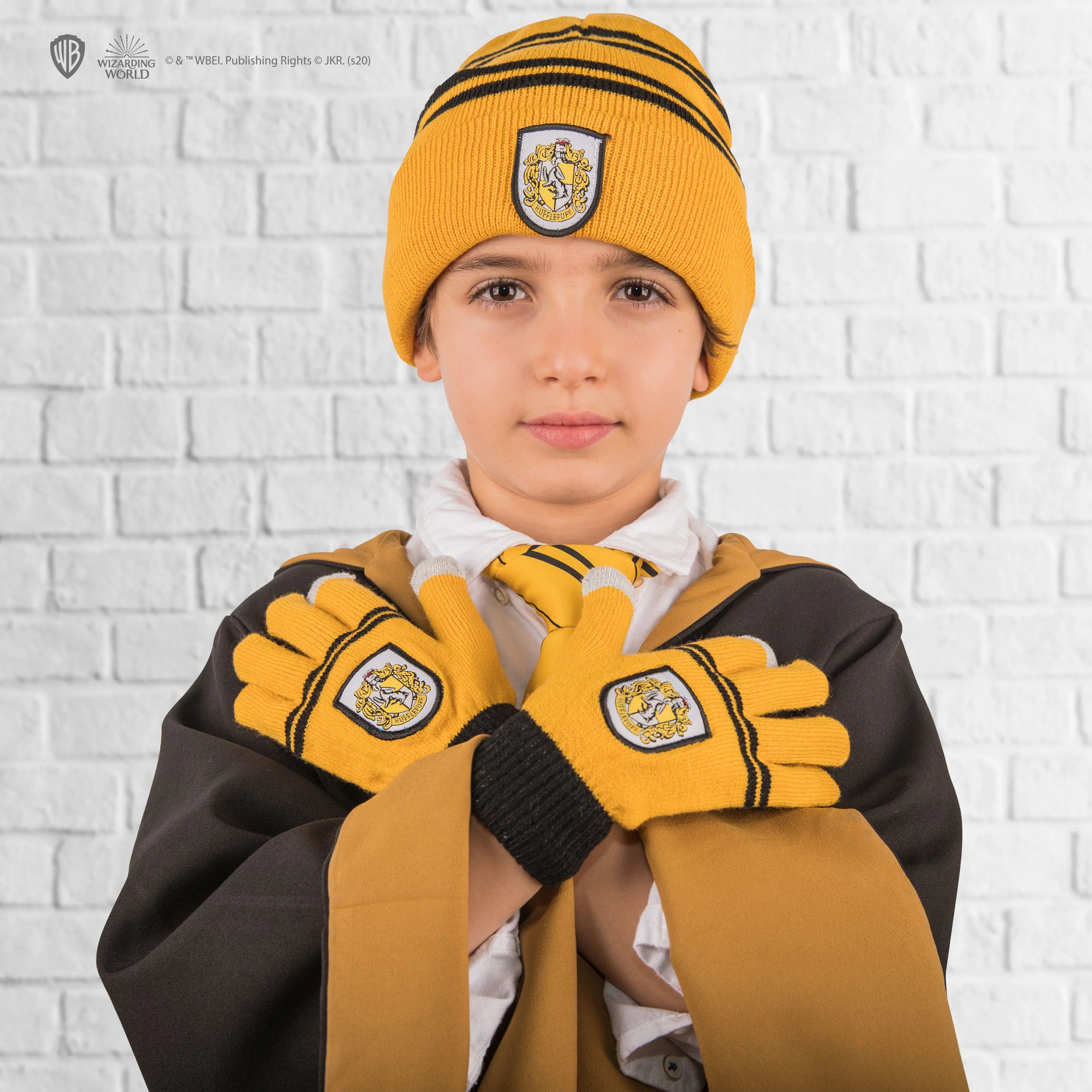 Harry Potter Hufflepuff-Handschuhe und Beanie-Set für Kinder