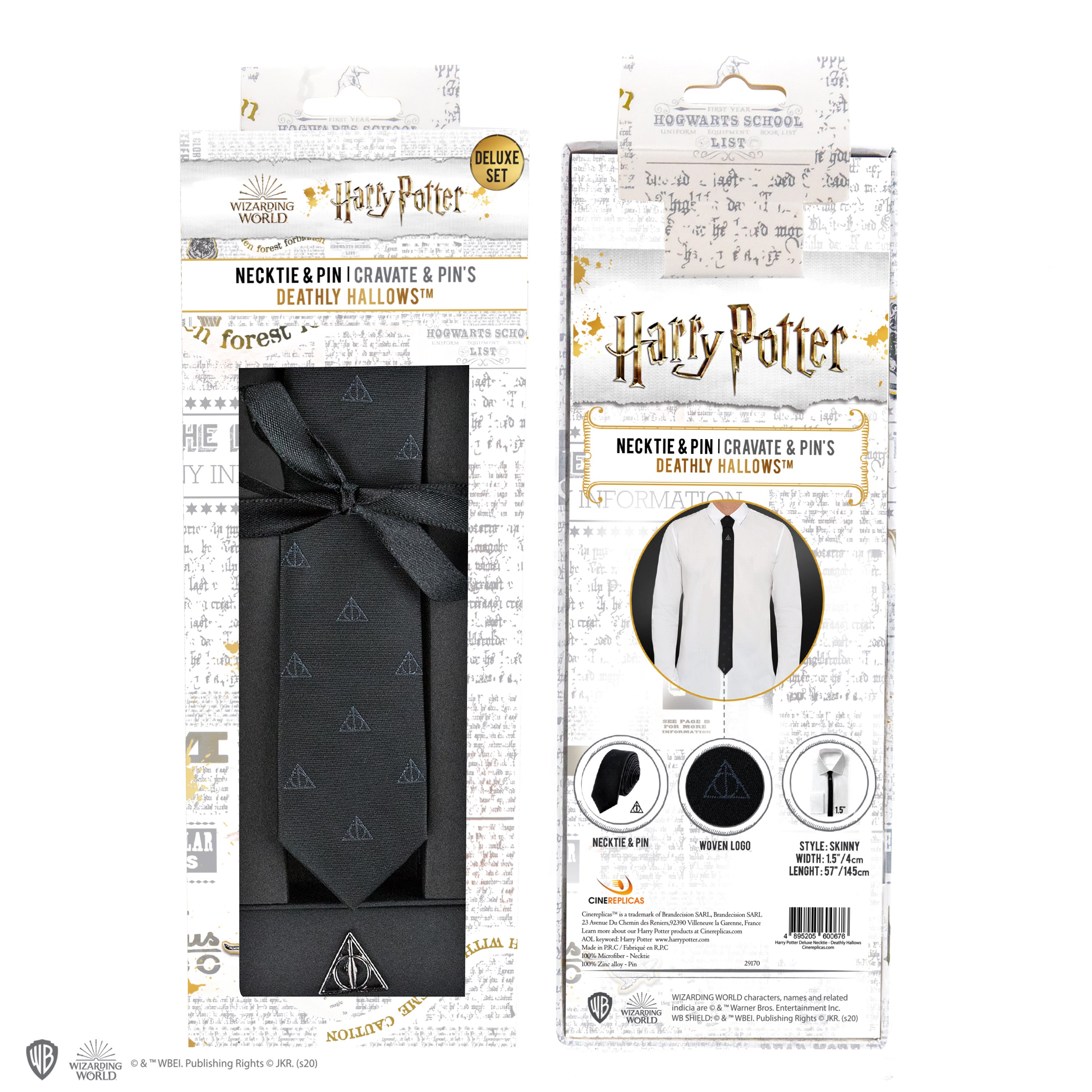 Harry Potter Krawatte & Ansteck-Pin Deluxe Box Deatlhy Hallows