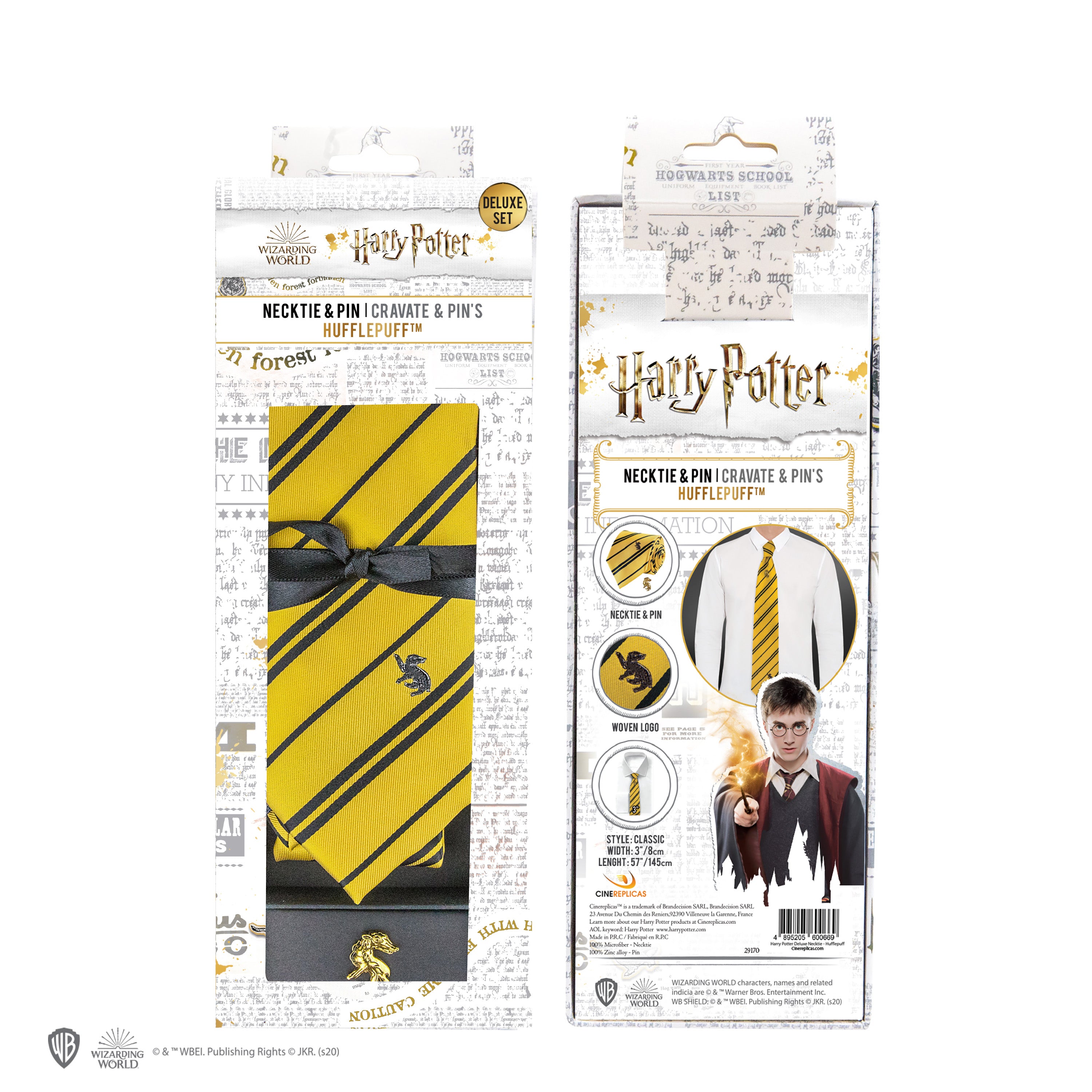 Harry Potter Krawatte & Ansteck-Pin Deluxe Box Hufflepuff