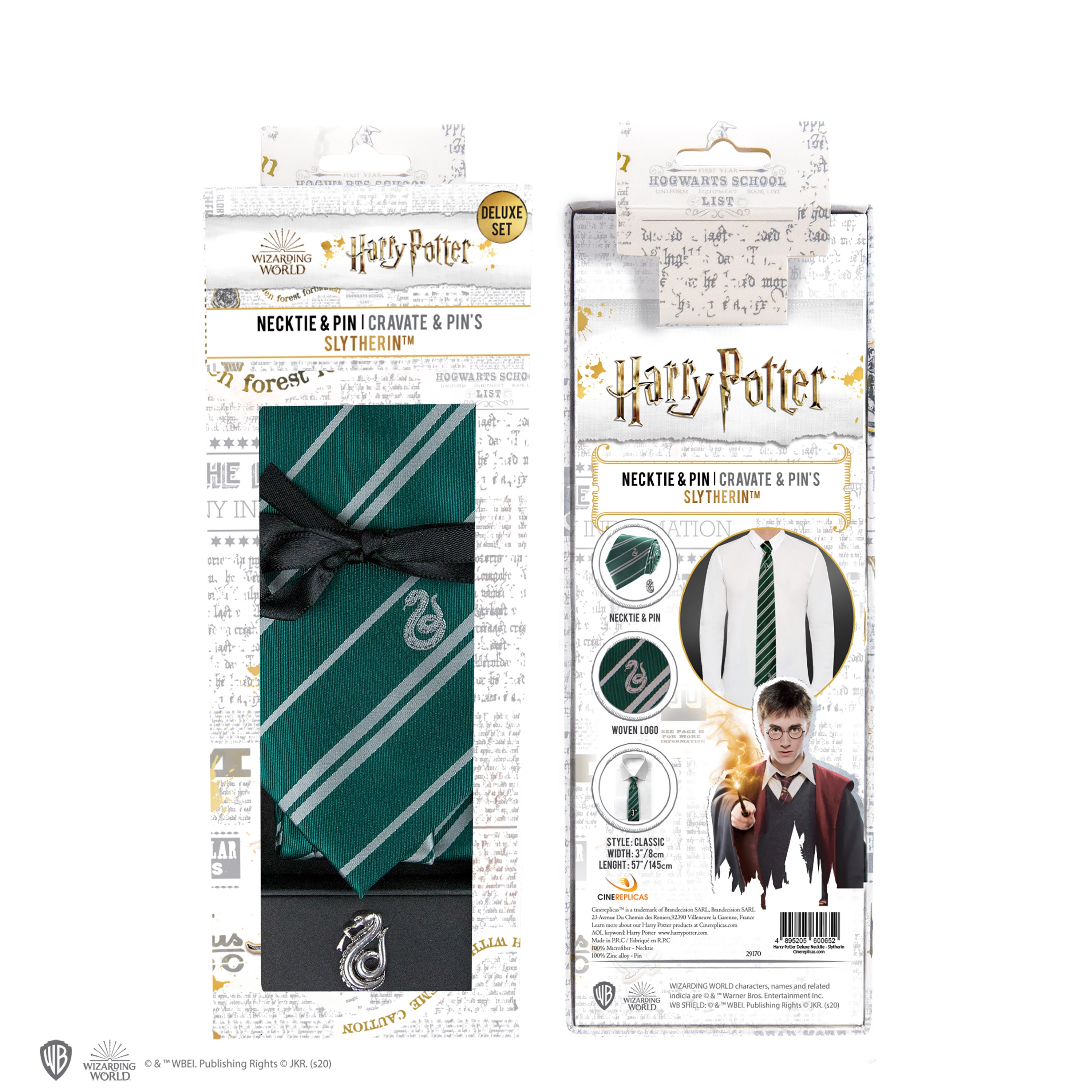 Harry Potter Krawatte & Ansteck-Pin Deluxe Box Slytherin