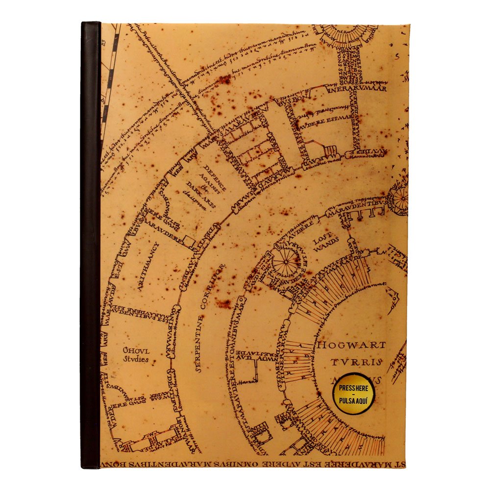 Harry Potter Notizbuch mit Leuchtfunktion Karte des Rumtreibers
